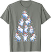 White Giant Christmas Tree Lights Santa Hats Polar Bear Christmas Tree Funny Ice Bear Holiday T-Shirt - Olive Heather