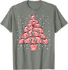 Pig Christmas Tree Funny Xmas Gifts Apparel Pig Christmas Tree Funny Pig Lover Gift Idea for Xmas Tree T-Shirt - Olive Heather