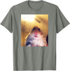 Staring Hamster Meme Front Camera T-Shirt - Olive Heather