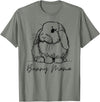 Bunny Mama Holland Lop Mom Cute Lop Rabbit Line Art T-Shirt in Olive Heather