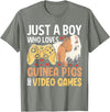 Funny Guinea Pig Gifts For Women Men Kids by DMTRY Just A Boy Who Loves Guinea Pigs and Video Games T-Shirt - Olive Heather