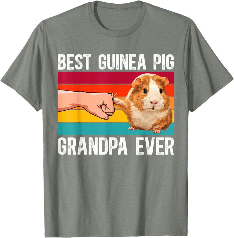 Best Guinea Pig Grandpa Guinea Pig Grandfather Best Guinea Pig Grandpa Guinea Pig Owner Guinea Pig Lover T-Shirt - Olive Heather
