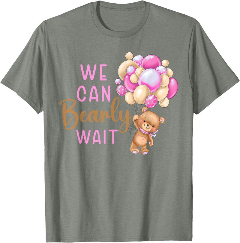 Can Bearly Wait baby shower Decorations Apparel We Can Bearly Wait Gender Neutral Baby Shower Party T-Shirt - Olive Heather