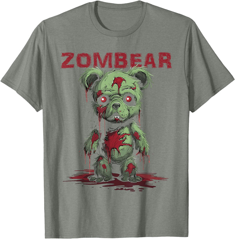 Unique All Hallows Eve Animal Meme Merch Stuff Teddy Bear Halloween Tshirt for Kids Women Men Zombear Stuff T-Shirt - Olive Heather