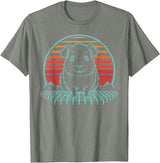 Guinea Pig Graphic Art Designs Guinea Pig Lover Animal Retro Vintage 80s T-Shirt - Olive Heather