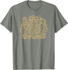 THE LION AND THE UNICORN OF THE UNITED KINGDOM UNITED KINGDOM UK COAT OF ARMS LION AND UNICORN SYMBOL T-Shirt - Olive Heather