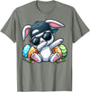 Easter Day Dabbing Bunny for Men Women Boys Girls Teens T-Shirt in Olive Heather
