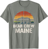 Funny Bear Hunting Clothing Bear Hunter Vintage Sunset Bear Hunting Group Maine T-Shirt - Olive Heather