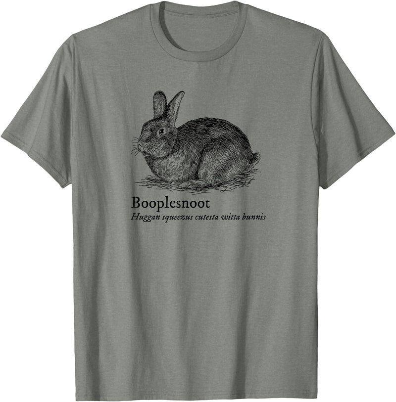 Booplesnoot Cute Bunny Funny Rabbit Pet Back to School T-Shirt in Olive Heather