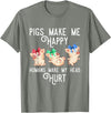 Zone - 365 Funny Pig Animals Lover Pigs Make Me Happy Humans Make My Head Hurt Funny Gift T-Shirt - Olive Heather