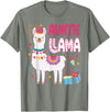 Family Matching Llama Birthday Party Supplies Auntie Llama Aunt Of The Birthday Boy Girl Llama Birthday T-Shirt - Olive Heather