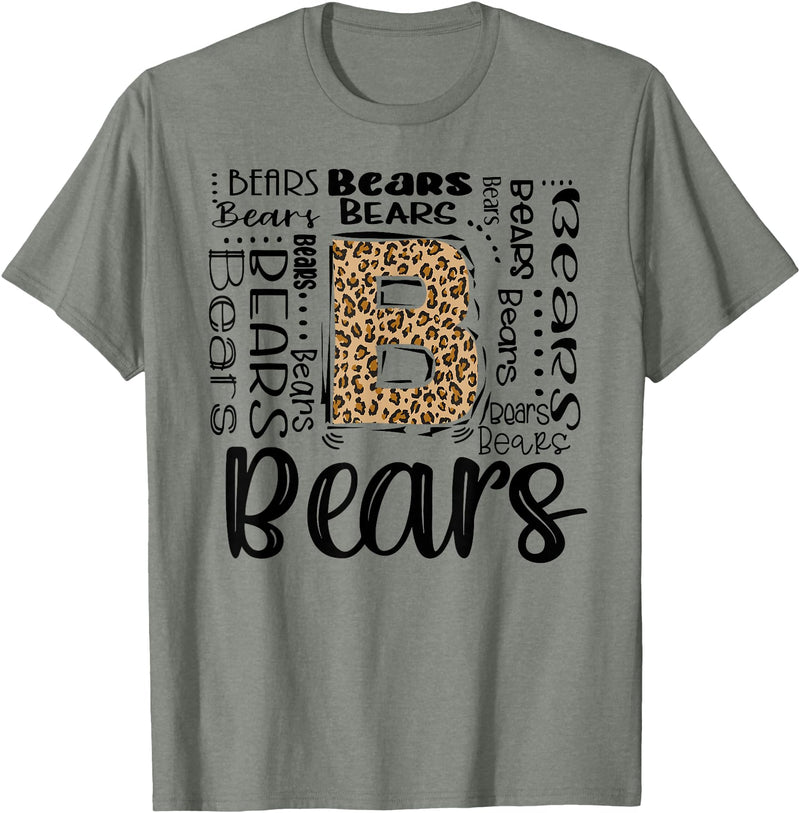 School & Teacher Apparel Teeready - Back To School Bears School Sports Fan Team Spirit Vintage T-Shirt - Olive Heather