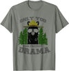 LaLa Designs Only You Can Prevent Drama Llama Forest Camping Smokey T-Shirt - Olive Heather