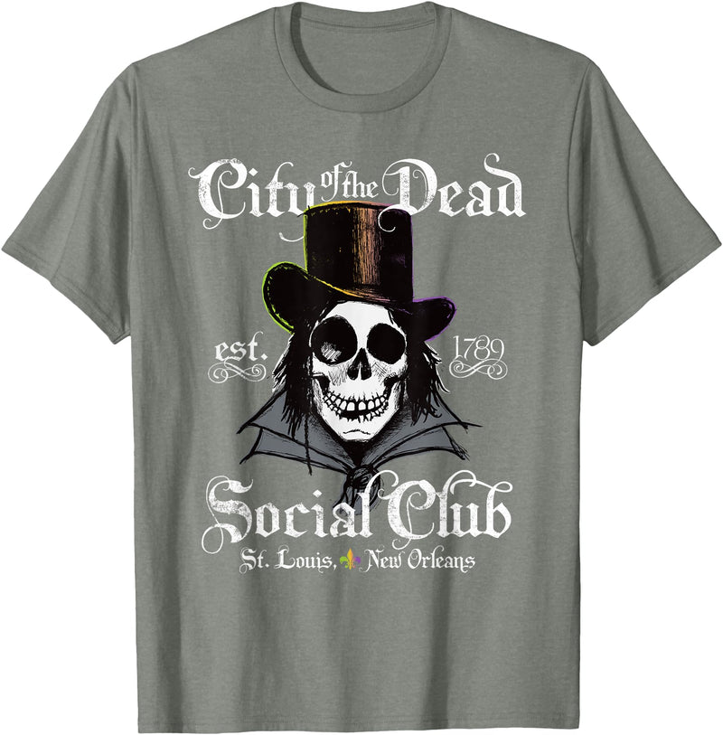 All Hallows Eve Tees by ADS New Orleans Voodoo Doctor Goth Skull Halloween T-Shirt - Olive Heather