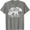 Vintage Yellowstone Retro Tees Tanks Tops Grizzly Bear Yellowstone National Park Est. 1872 T-Shirt - Olive Heather