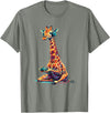 Giraffe Gamer Lovers Animal Men Women Kids Giraffe Gaming Animal Video Games Funny Giraffe T-Shirt - Olive Heather
