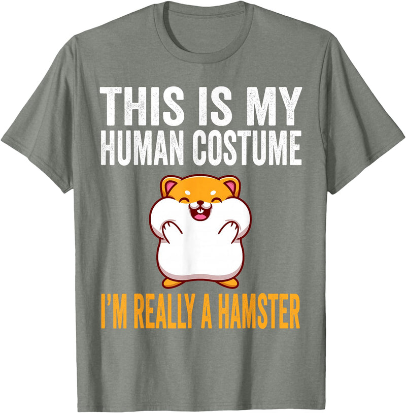 This is My Human Costume I'm Really A Hamster Halloween Kids T-Shirt - Olive Heather