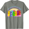 Cute Gummy World Funny Gummy Candy Bear Lover My Crew Rolls Deep Colorful T-Shirt - Olive Heather