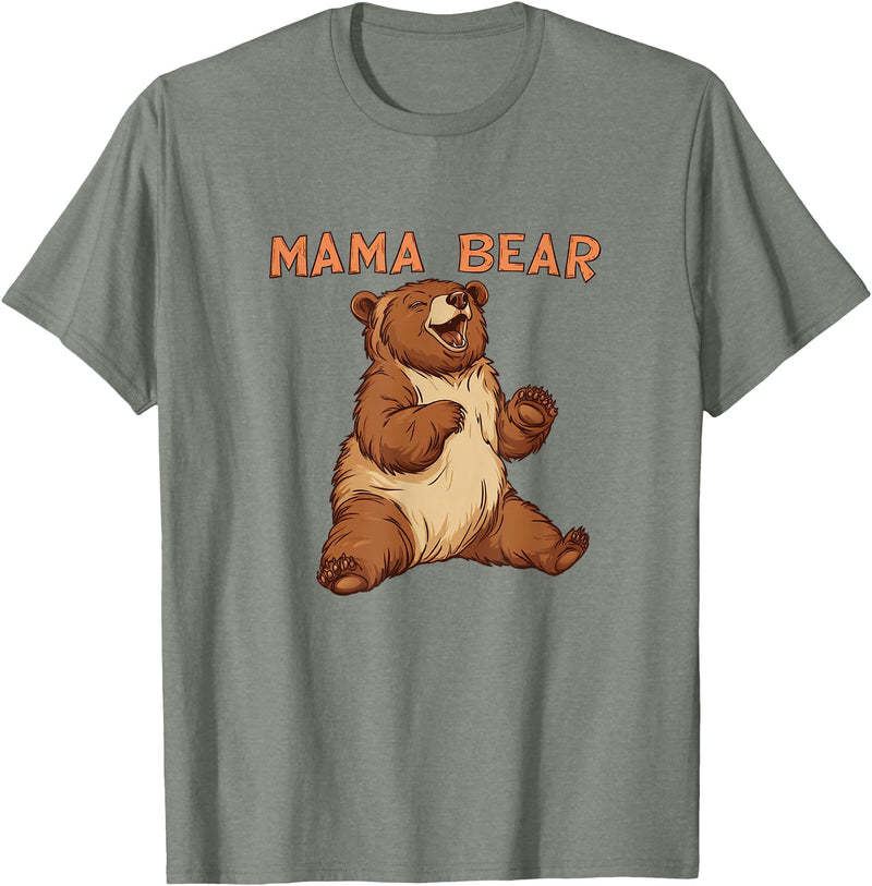 Happy Mama Bear Cool Vibes with Mama Bear Costume T-Shirt - Olive Heather
