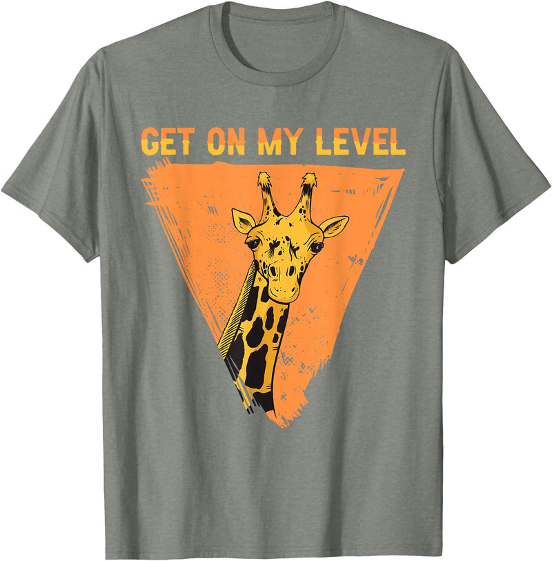 Giraffes Outfits For Tall People Tall People - Get On My Level Giraffe T-Shirt - Olive Heather