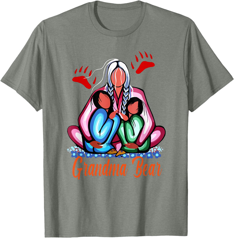 Grandma bear native american Tee Grandma bear native american T-Shirt - Olive Heather