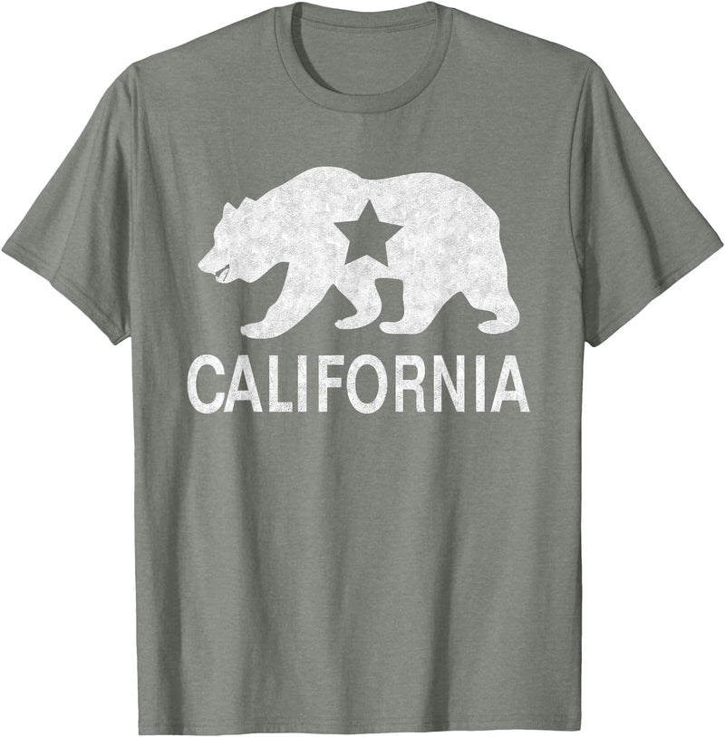 California Bear Souvenirs California State Flag Republic Of California T-Shirt - Olive Heather