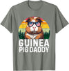 Retro 4th Of July Dad Father's Day Gifts Guinea Pig Daddy USA Flag Father's Day 4th Of July Retro T-Shirt - Olive Heather