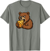Chi City Designs Bear Eating Cheese T-Shirt - Olive Heather