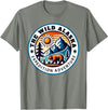 Hiking Glacier Bear and Alaska Frontier Apparel Glacier Mountain Landscape and Alaskan Bear Wildlife T-Shirt - Olive Heather