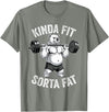 Iron Jungle Apparel Kinda Fit Sorta Fat Polar Bear Gym Weightlifting Workout T-Shirt - Olive Heather