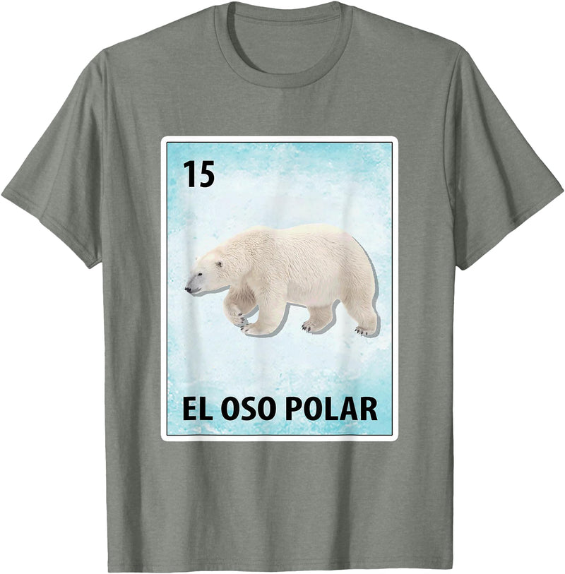 Polar Bear Mexican Tee El Oso Polar Mexican Polar Bear Cards T-Shirt - Olive Heather