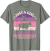 Farmer Girl Clothes For Cow, Pig & Chicken Lovers Just A Girl Who Loves Farm Animals Lover Women Farmer Girl T-Shirt - Olive Heather