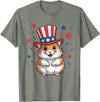 Patriotic Hamster Animals Lovers Independence 4th of July T-Shirt - Olive Heather