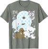 Arctic Animals Birthday Party Family Matching Bday Arctic Animals 9th Birthday Polar Bear Walrus Fox Sea Theme T-Shirt - Olive Heather