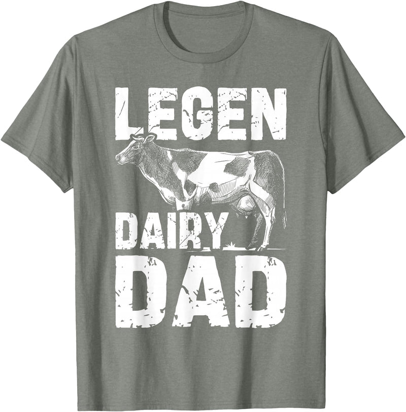 Cow Lover Gift Co. Legen Dairy Dad Cow Farmer Father's Day for Men T-Shirt - Olive Heather
