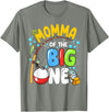 1st Birthday Fishing Themed Outfit Family Matching Momma Of The Big One Fishing Birthday Boy Family Party T-Shirt - Olive Heather
