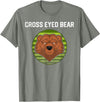 Moose Bronco Funny Cross Eyed Bear Animal Graphic T-Shirt - Olive Heather
