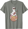 DiscoballAxis1 Funny Llama Disco Dancing Ball Groovy Retro 80s Costume T-Shirt - Olive Heather