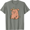 Funny Pig Outfit Unicorn Pig Costume for Funny Pigs and Unicorns Lovers T-Shirt - Olive Heather