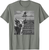 When Pigs Fly Pig Lover Designs Apparel Gifts Cow Selfie With Flying Pigs Fly Funny Gift for Men Women Kid T-Shirt - Olive Heather