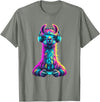 Llama Gamer Lovers Animal Men Women Kids Llama Gaming Animal Video Games Funny Llama T-Shirt - Olive Heather