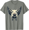 Flying Pig With Wings Design Flying Pig With Wings Fly Pig Lovers T-Shirt - Olive Heather