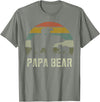 Bear Cubs Family Matching Gifts & Shirts Clothing Funny Papa Bear Shirts, Cub 2 Kids Fathers Day Grandpa T-Shirt - Olive Heather