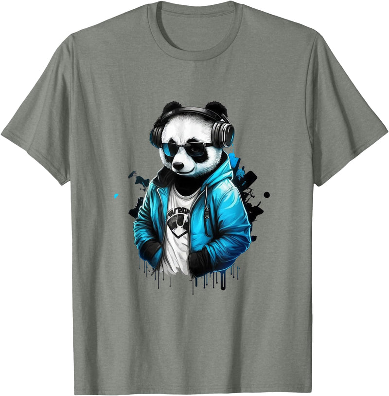 Panda Musik DJ Controller Gaming Panda Panda Music DJ Controller Gaming Panda T-Shirt - Olive Heather