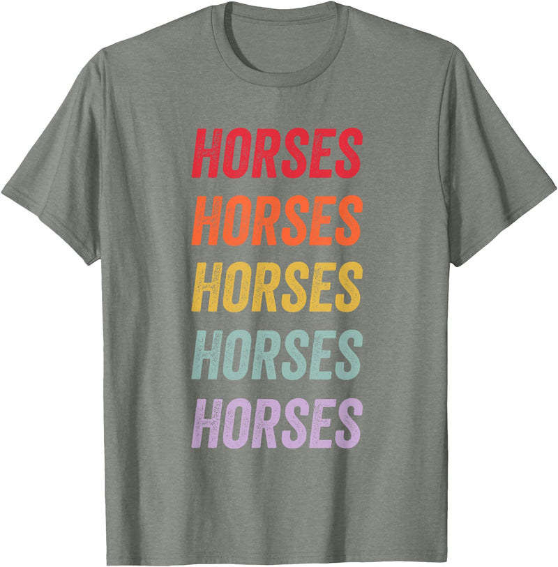 horses Apparel Horses T-Shirt - Olive Heather