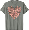 Pig Lover Shirts For Men Women Kids Pigs Heart Shape Cute Love Hog Swine Girls Kids Women Men T-Shirt - Olive Heather