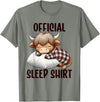 Animal Sleepwear & Night Pajamas Kids Women Men Highland Cow, Nightgown Official Sleepshirt Nightshirt Sleep T-Shirt - Olive