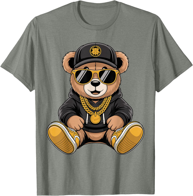 Magical and Funny Teddy Bear Gifts Cool Teddy Bear Hip Hop T-Shirt - Olive Heather