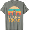 Llama Squad With Glasses Funny Funny Llama Squad Sunglasses Cool Llamas Vintage Gift T-Shirt - Olive Heather