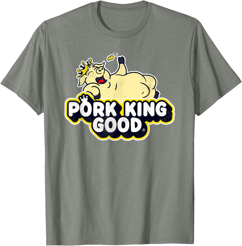 Pork King Good 70's Throwback Pig Logo T-Shirt - Olive Heather